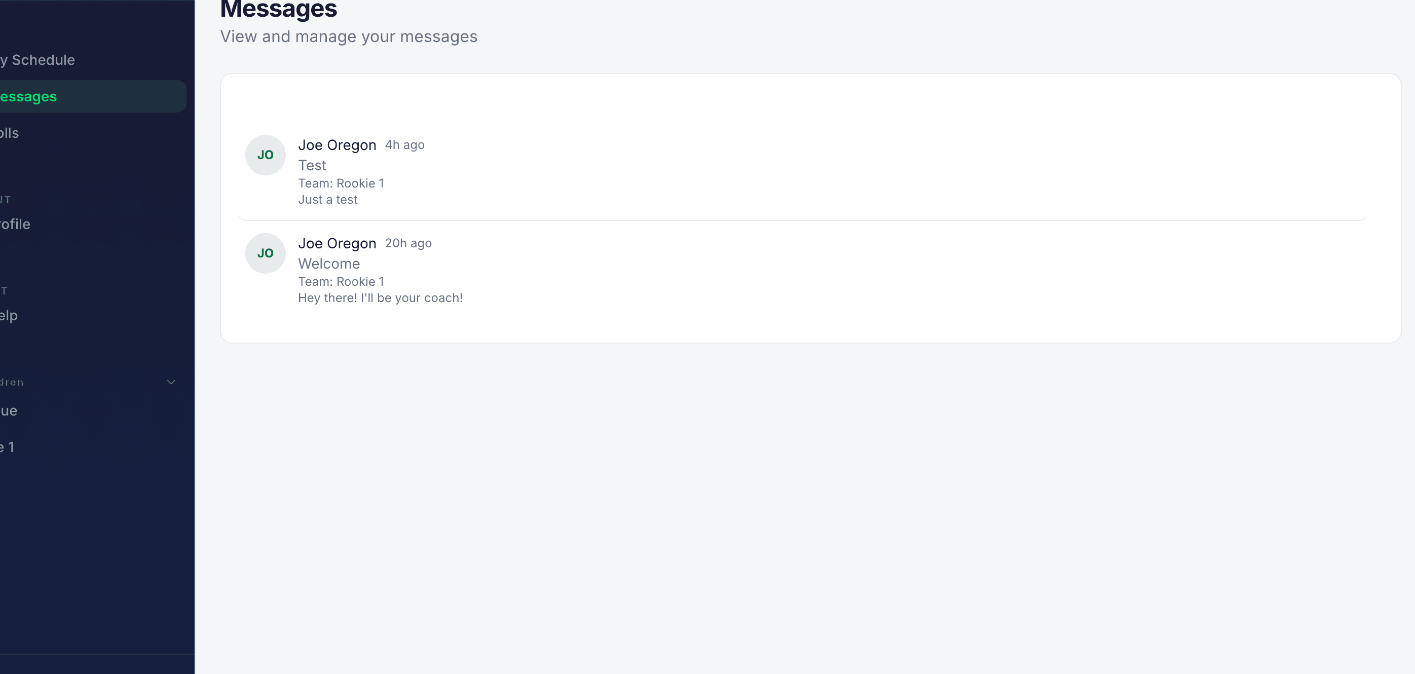 Consolidated team messaging and notifications